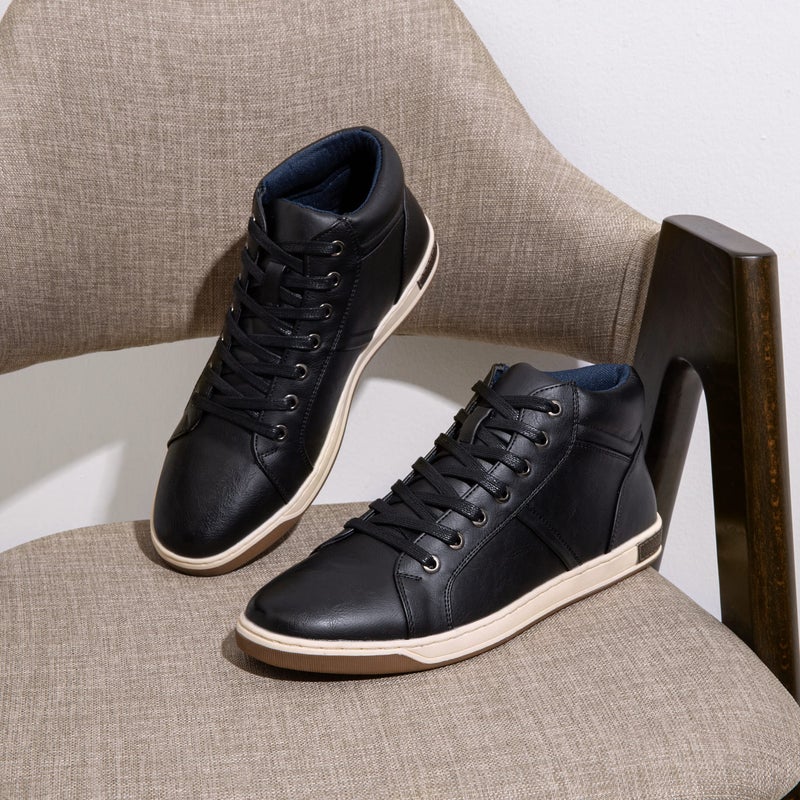 Jousen Men's Fashion Sneakers Casual Black High Top Dress Sneakers Chukka Boots for Men(A81Q10A Black 10.5) - Image 4